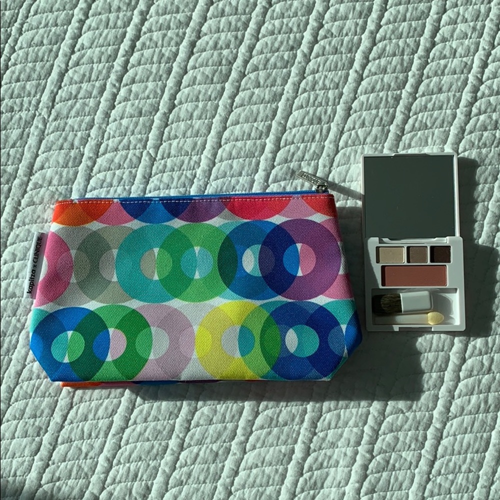 Clinique cosmetics bag plus eye shadow and blush